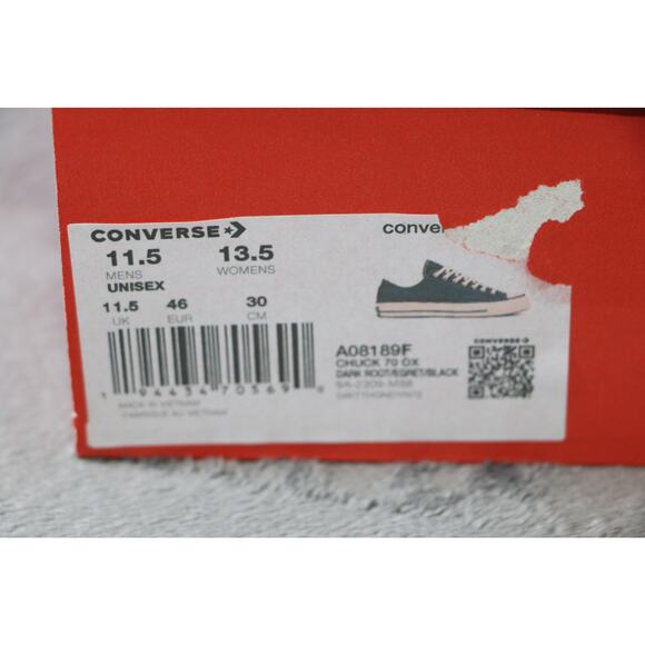 Converse Chuck 70 OX Low Dark Root Egret Black Men’s Size 11.5 New w/ Box main image 8